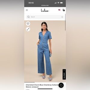 Lulus jean jumpsuit NEW